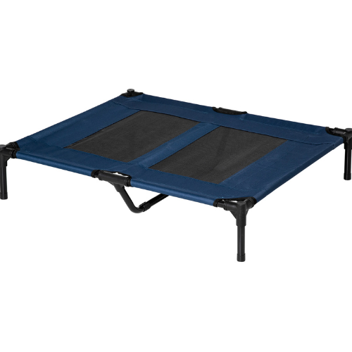 Elevated Cooling Dog Cot Bed 36" x 30" - Breathable Mesh Outdoor Pet Bed