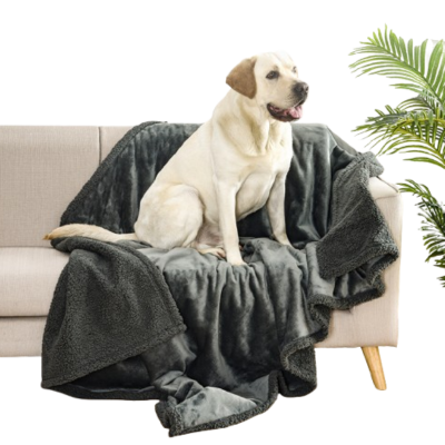 Ultra-Thick Sherpa & Flannel Pet Blanket | Soft Cozy Dog & Cat Blanket