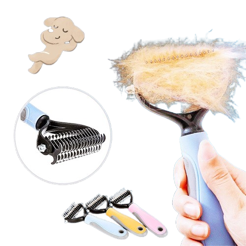Stainless Steel Double-Sided Pet Grooming Brush for Dogs & Cats -Hair Removal & Dematting Comb