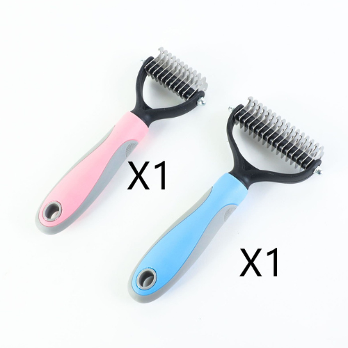 Stainless Steel Double-Sided Pet Grooming Brush for Dogs & Cats -Hair Removal & Dematting Comb