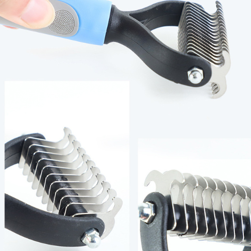 Stainless Steel Double-Sided Pet Grooming Brush for Dogs & Cats -Hair Removal & Dematting Comb