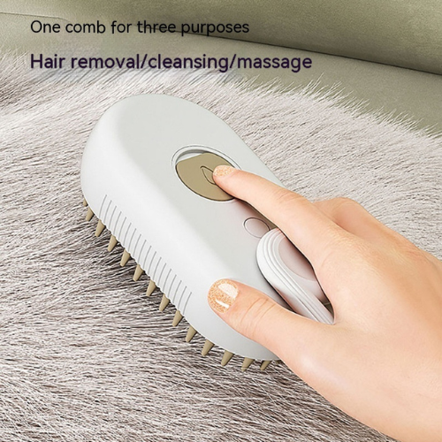3-in-1 Steam Pet Grooming Brush - USB Rechargeable Cat & Dog Hair Removal Comb