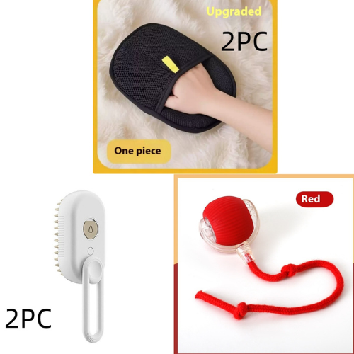 3-in-1 Steam Pet Grooming Brush - USB Rechargeable Cat & Dog Hair Removal Comb
