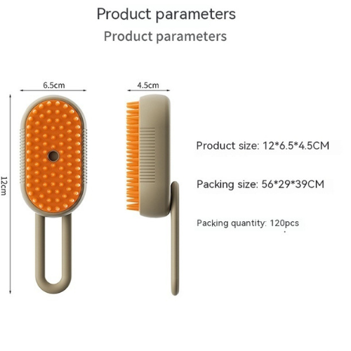 3-in-1 Steam Pet Grooming Brush - USB Rechargeable Cat & Dog Hair Removal Comb
