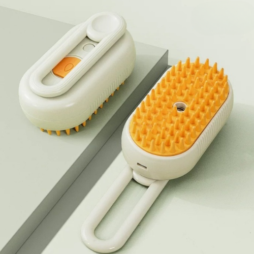 3-in-1 Steam Pet Grooming Brush - USB Rechargeable Cat & Dog Hair Removal Comb