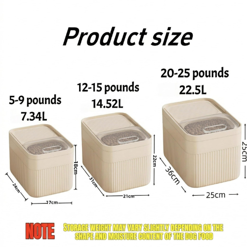 Airtight Pet Food Storage Container with Measuring Cup - Dog & Cat Food Container