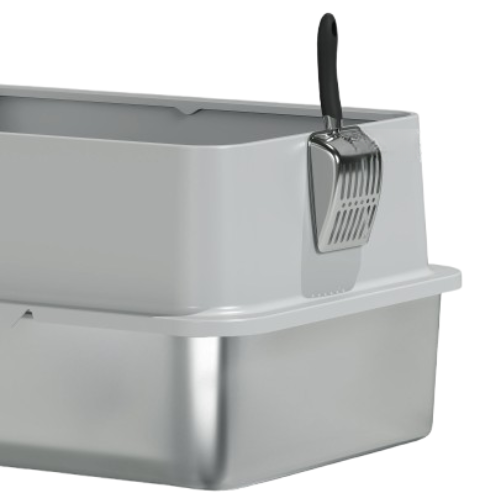 XL Stainless Steel Cat Litter Box with Scoop
