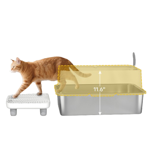 XL Stainless Steel Cat Litter Box with Scoop