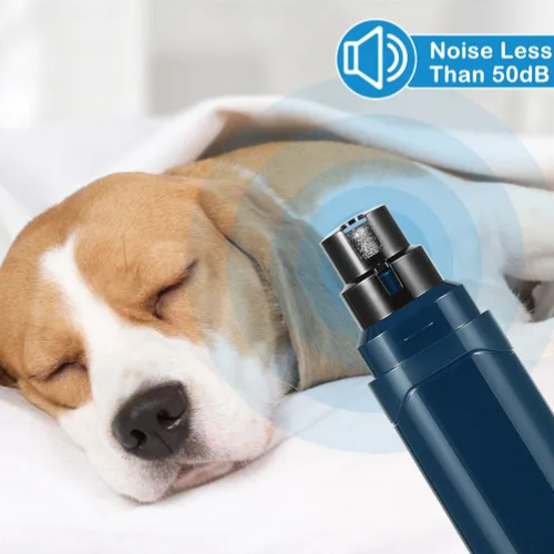 USB Rechargeable Dog Nail Grinder - Quiet 2-Speed Cordless Pet Nail Trimmer for Dogs & Cats